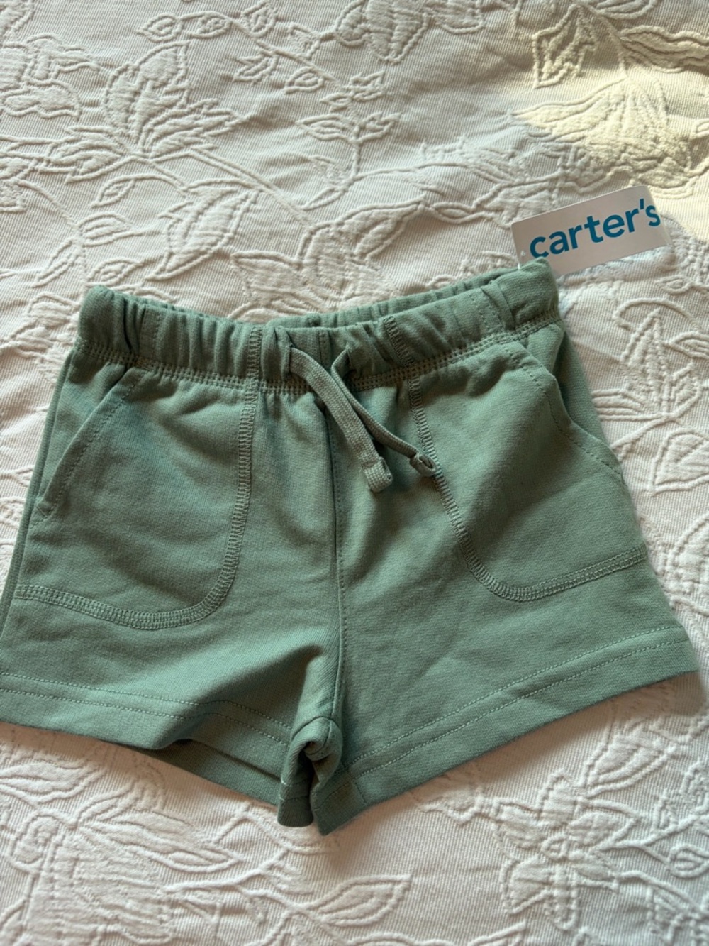 Carter's baby Sage Green Pull-On Knit Shorts 24m nwt